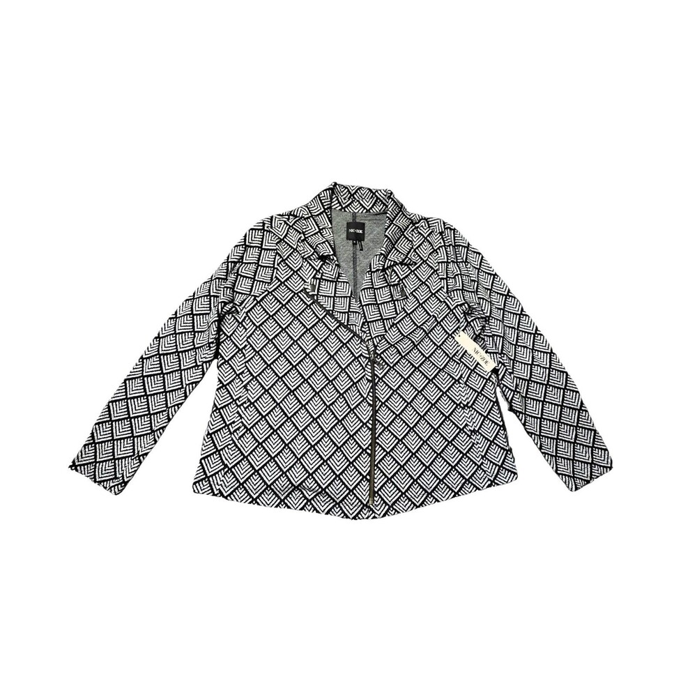 NWT NIC ZOE Women's Intersect Zip Jacket Black Multi Geometric Print Plus Sz 1x - Picture 3 of 15